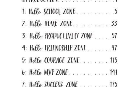 Hello High School - table of contents page